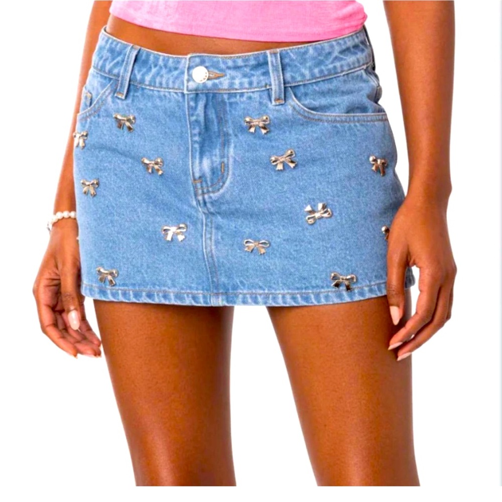 Edikted Bow Mini Skirt size Small